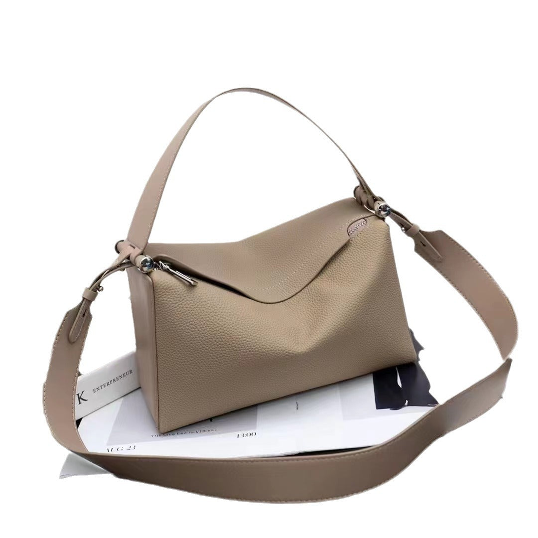Women's First Layer Cowhide Underarm Genuine Leather Jade Crossbody Bags