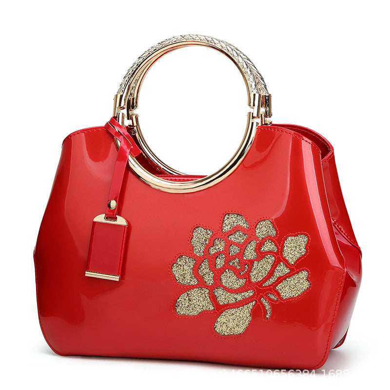 Women's Fashion Patent Leather Glossy Single Large Shoulder Bags