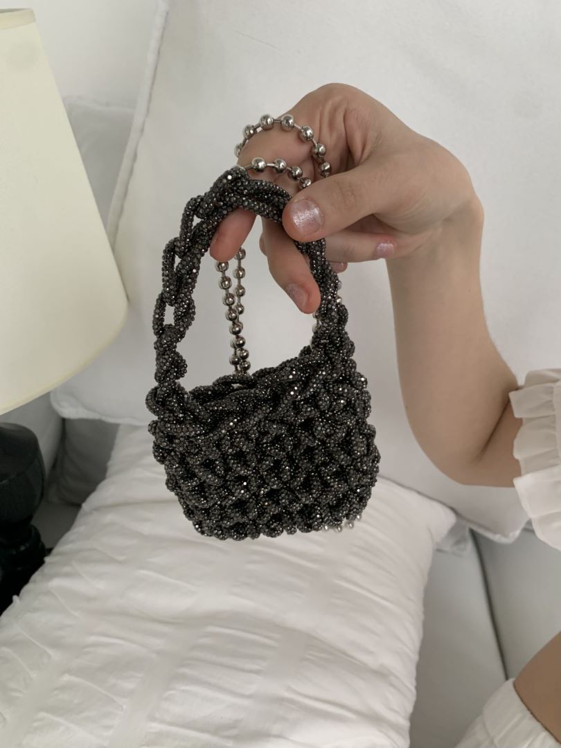 Dong Gate Rhinestone Design Hand-woven Portable Crossbody Bags