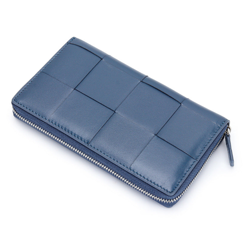 Leather Long Sheepskin Woven Fashion Clutch Ladies Wallets