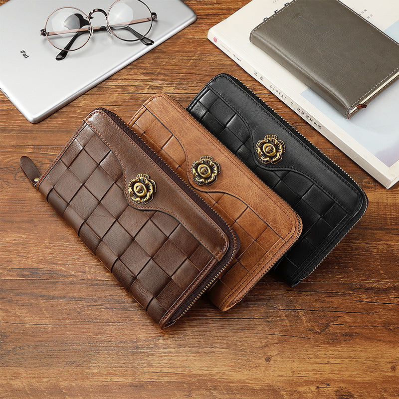 Women's & Men's & Woven Business Zipper Fashion Long Ladies Wallets