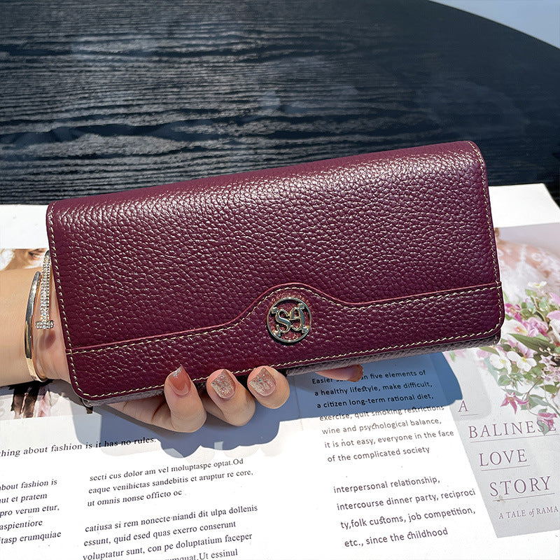 Women's Long Genuine Leather Large Capacity First Ladies Wallets