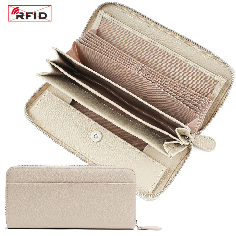 Women's Long Genuine Leather Multiple Slots Large Ladies Wallets
