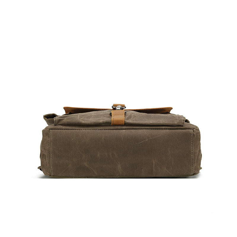Leather Waterproof Oil Wax Canvas Leisure Computer Backpacks