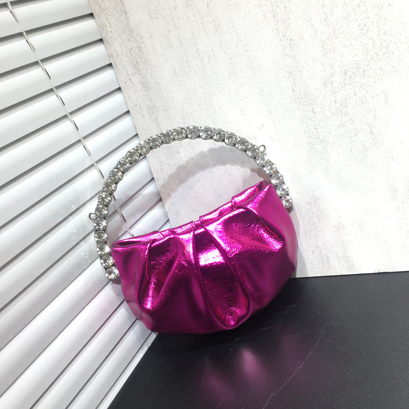 Female Niche Rhinestone Clutch Diamond Pleated Dinner Bags