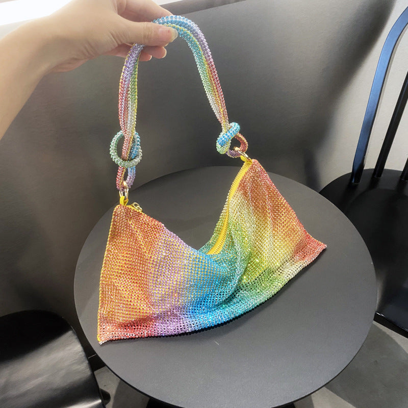 Rhinestone Knotted Hand Carrying Envelope Dinner Shoulder Bags