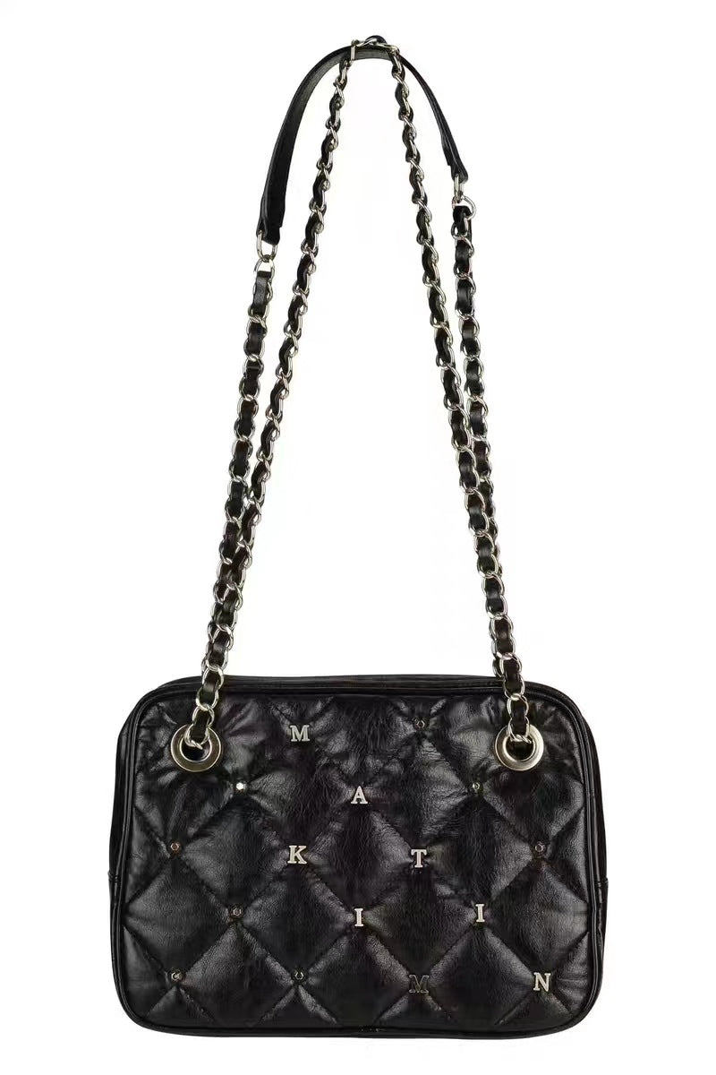 Women's Niche Long Rhombus Solid Color Portable Handbags