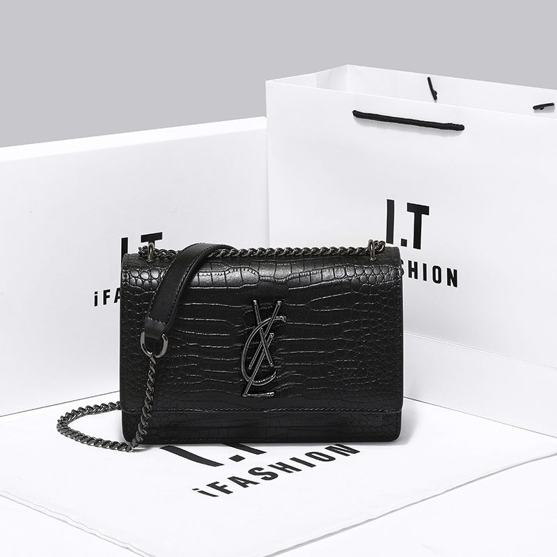 Women's Luxury Genuine Leather Crocodile Pattern Tassel Shoulder Bags