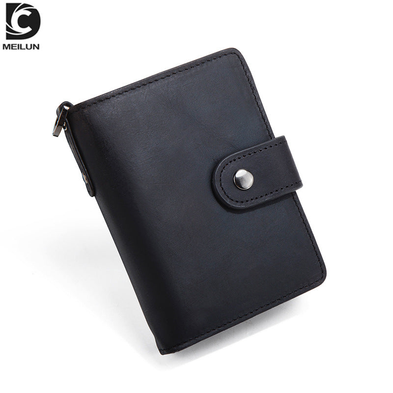 Men's Elegant Retro Cowhide Foldable Gift Coin Purses