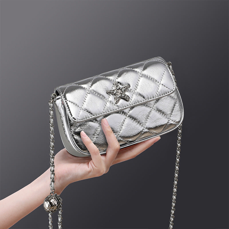 Autumn Chain Sier High Sense Genuine Crossbody Bags