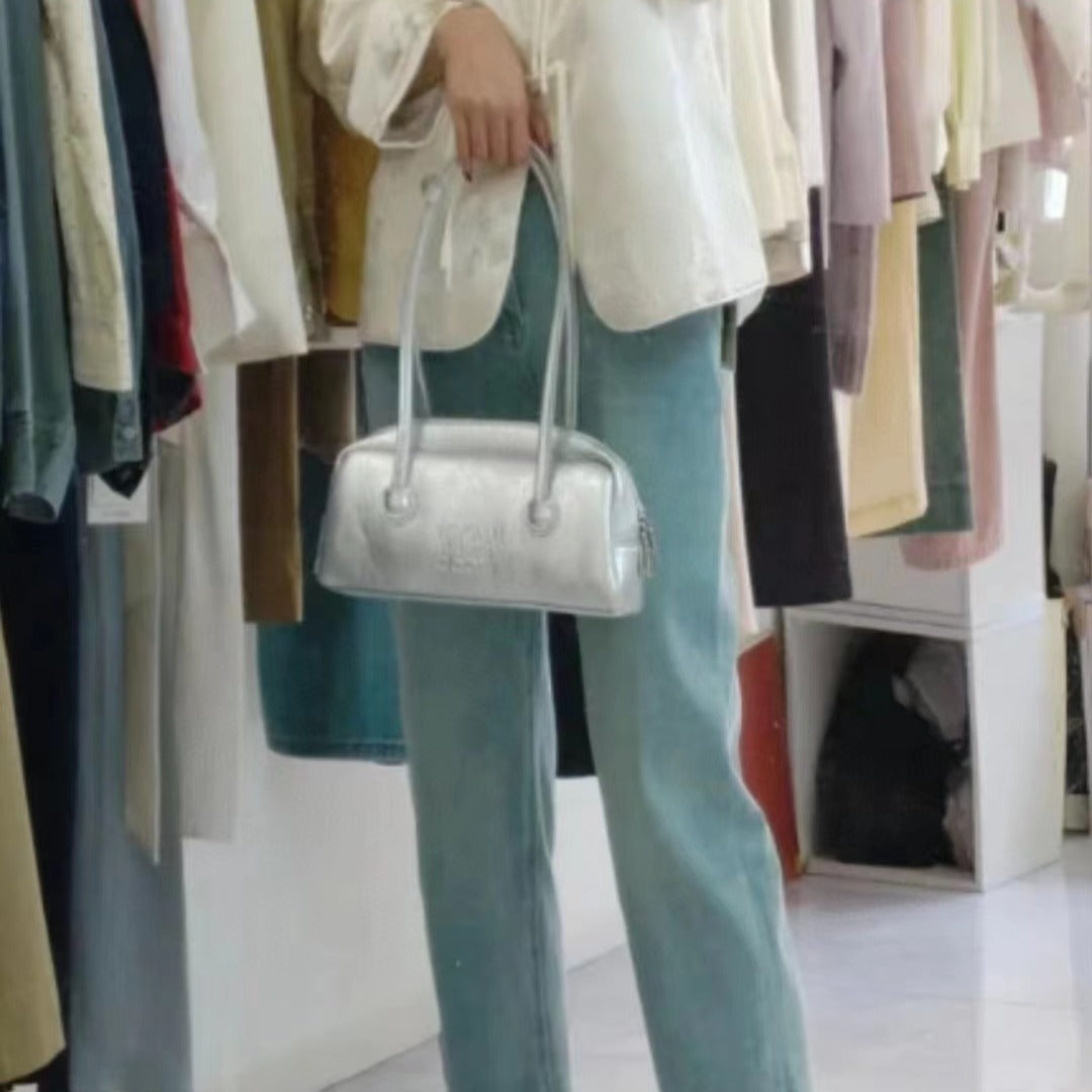 Women's Special Interest Light Luxury High-grade Simple Underarm Baguette Genuine Shoulder Bags
