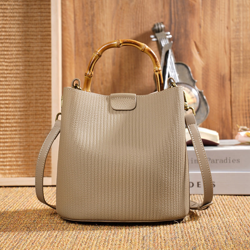 Women's Versatile Cowhide Single Fashion Elegant Leather Shoulder Bags