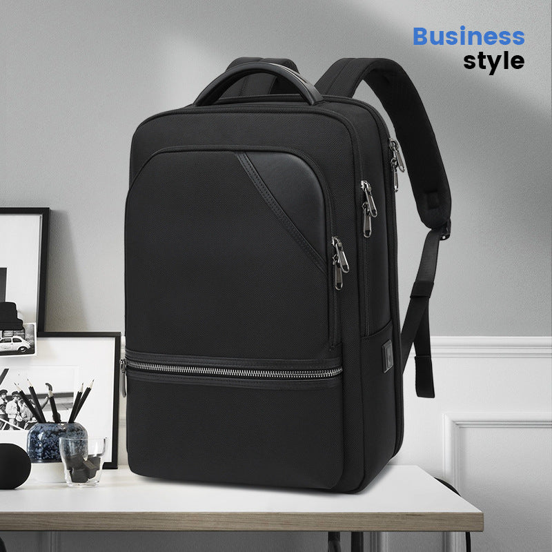 Men's Business Large Capacity Genuine Leather Commuter Backpacks