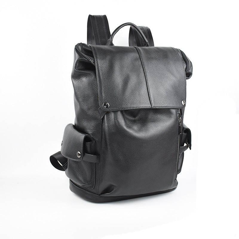 Men's Business Leather Large Capacity First Layer Backpacks