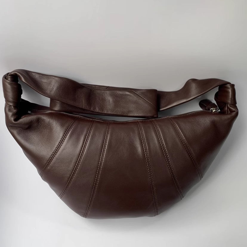 Women's Croissant Design Sheepskin Lazy Dumpling Genuine Crossbody Bags