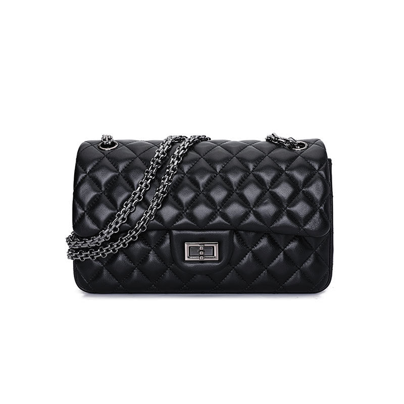 Women's Rhombus Chain Genuine Leather Chic Sheepskin Shoulder Bags
