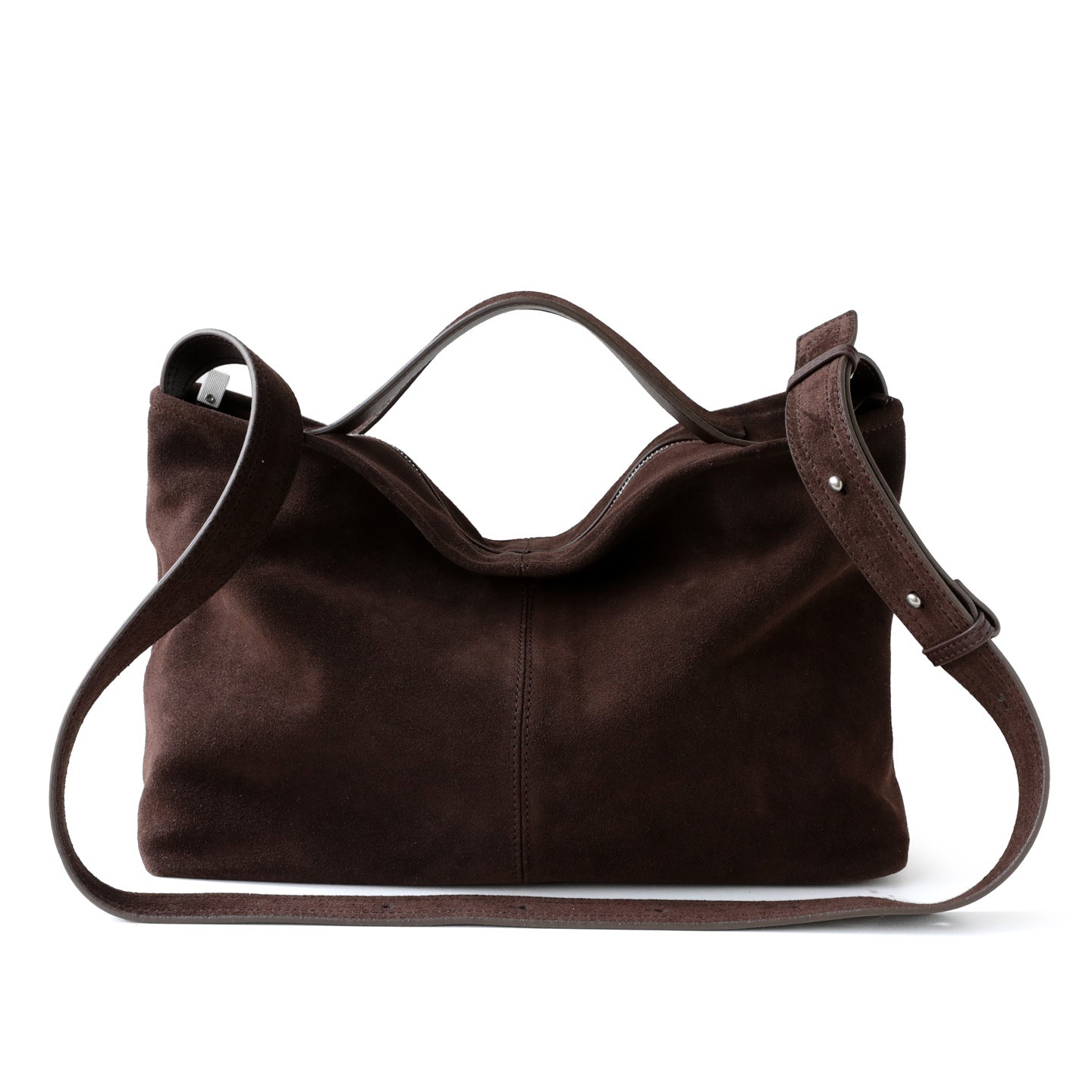 Women's Idle Style Suede Matte Cowhide Commuter Portable Handbags