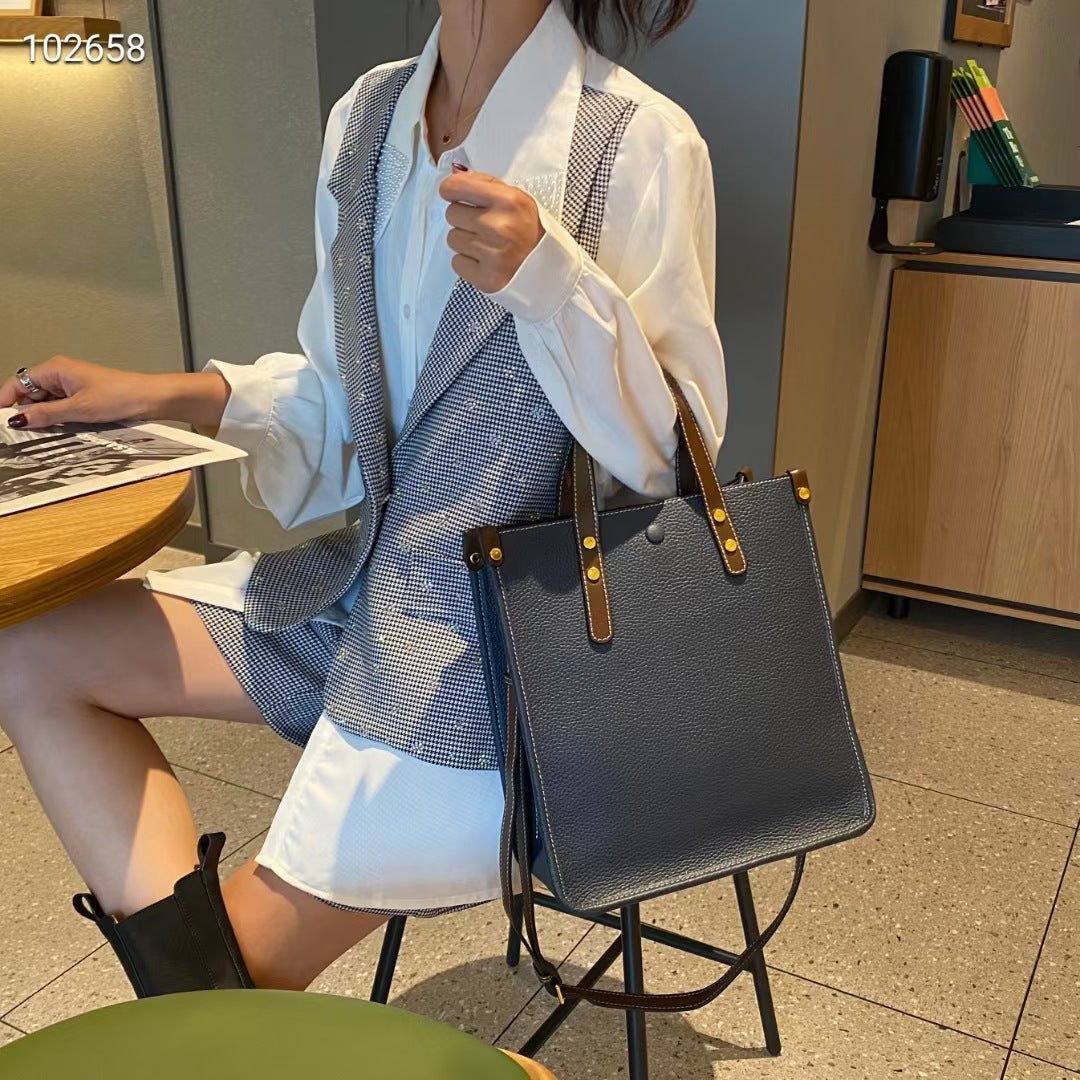 Women's Leather Business First Layer Cowhide Soft Handbags