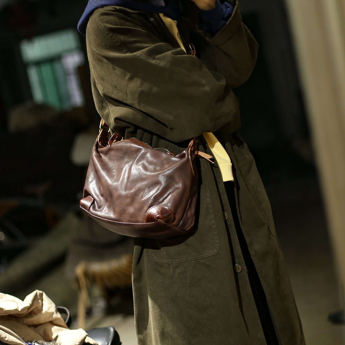 Women's Leather First Layer Korean Style Daily Simple Crossbody Bags