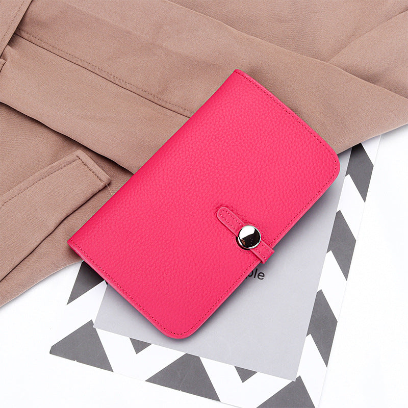 Women's Cowhide Inside Outside Long Clutch Large Ladies Wallets