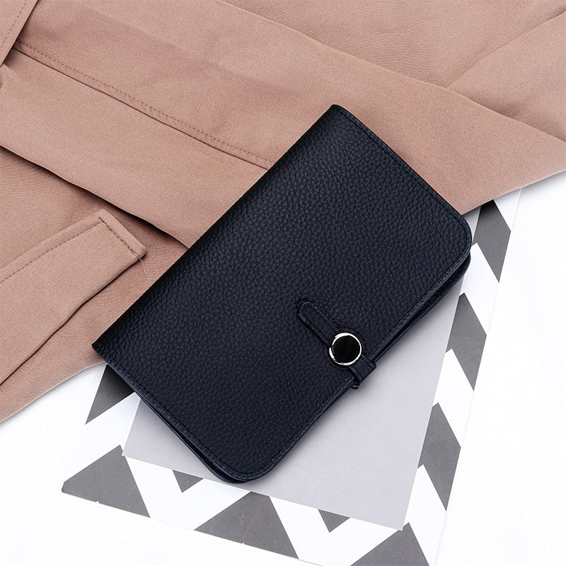 Women's Cowhide Inside Outside Long Clutch Large Ladies Wallets