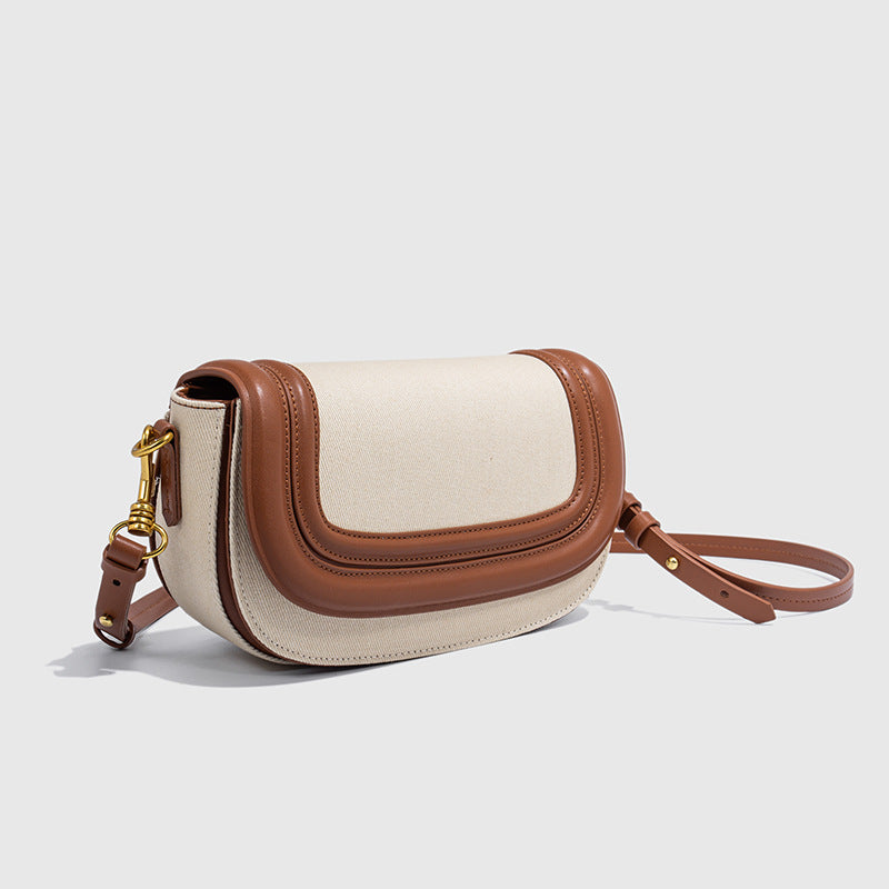 Women's Home Saddle Fashion Broadband Contrast Color Crossbody Bags
