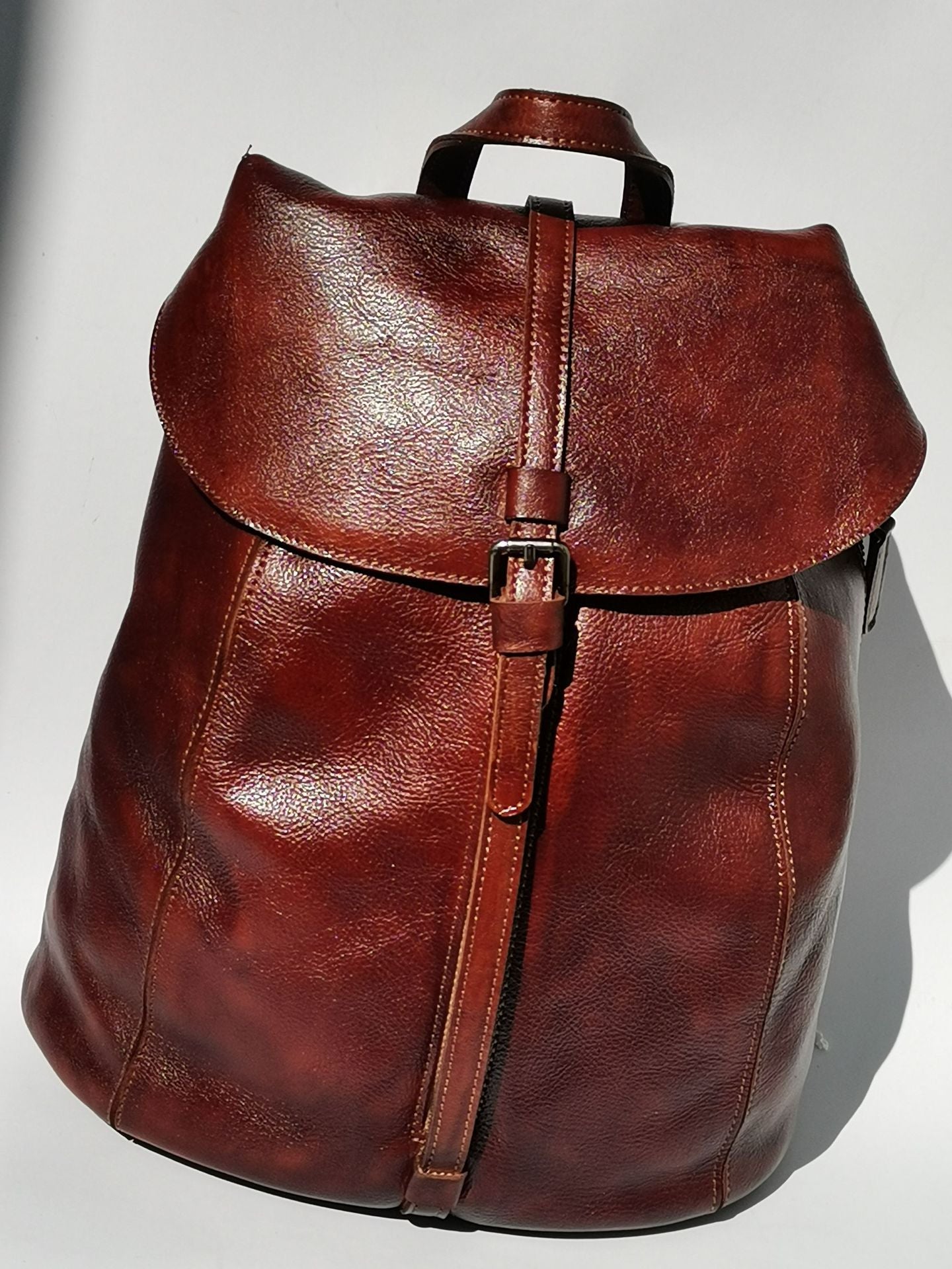 Women's & Men's & Genuine Leather Retro First Layer Backpacks