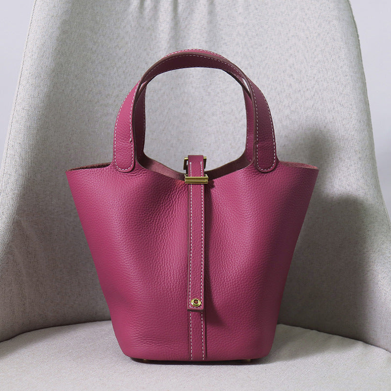 Women's Upgraded First Layer Cowhide Gold Vegetable Handbags