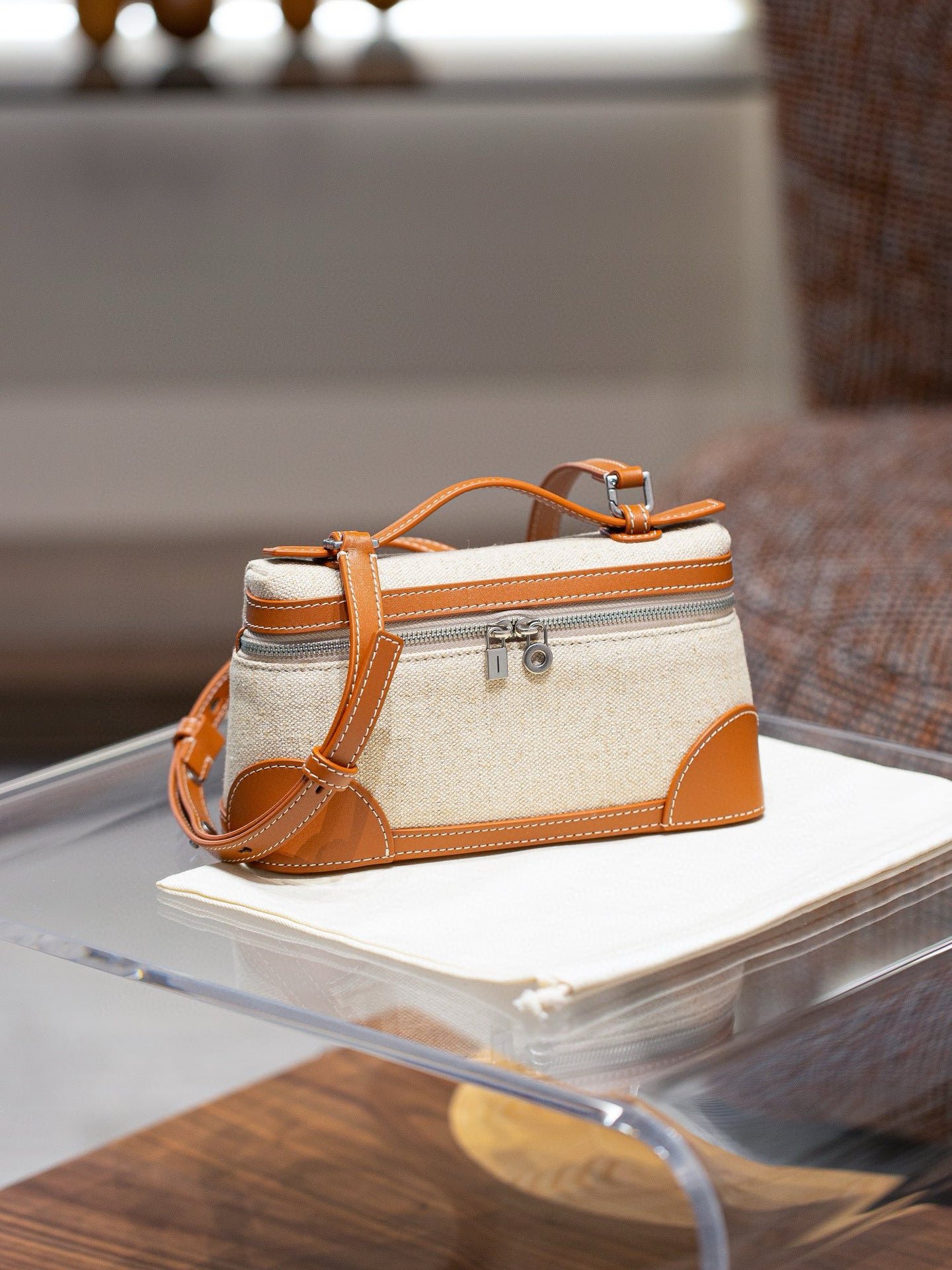 Women's High-grade First Layer Cowhide Lunch Box Bags