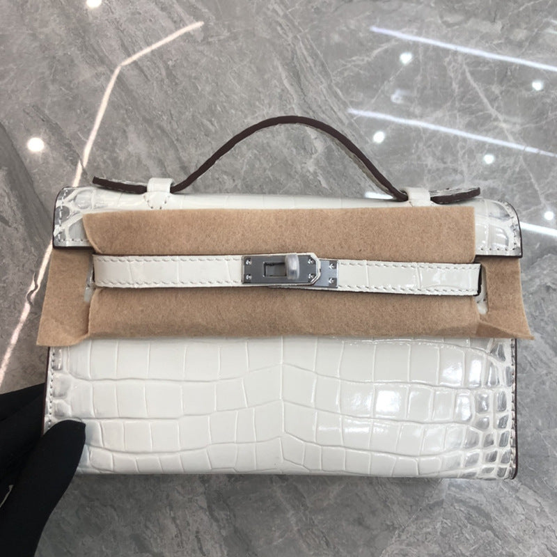 Women's Crocodile Pattern Generation Kelly Cow Leather Shoulder Bags