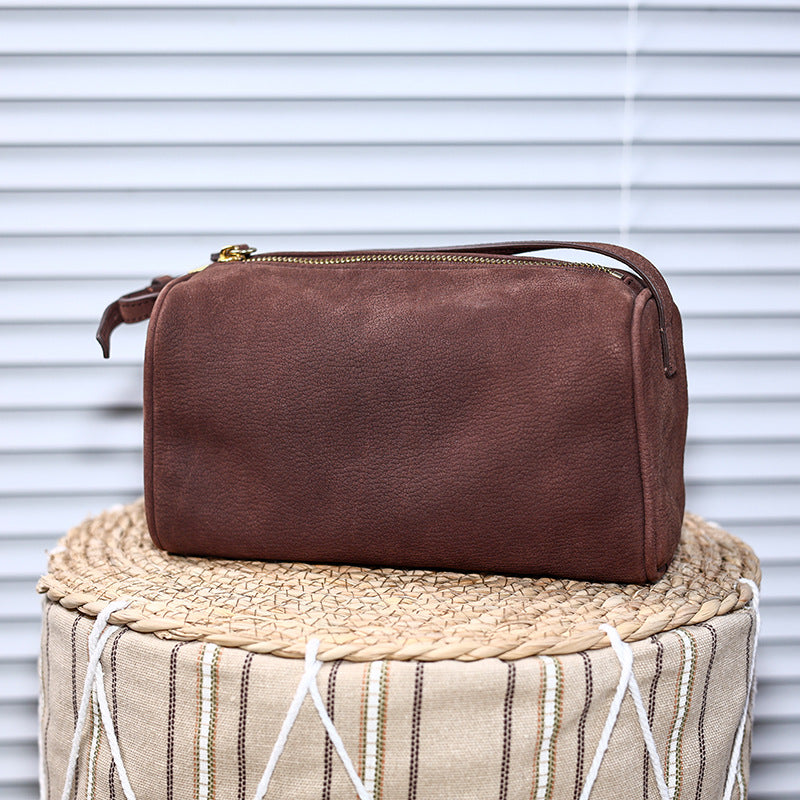 Sheepskin Leather Pencil Box Pen Suede Bags