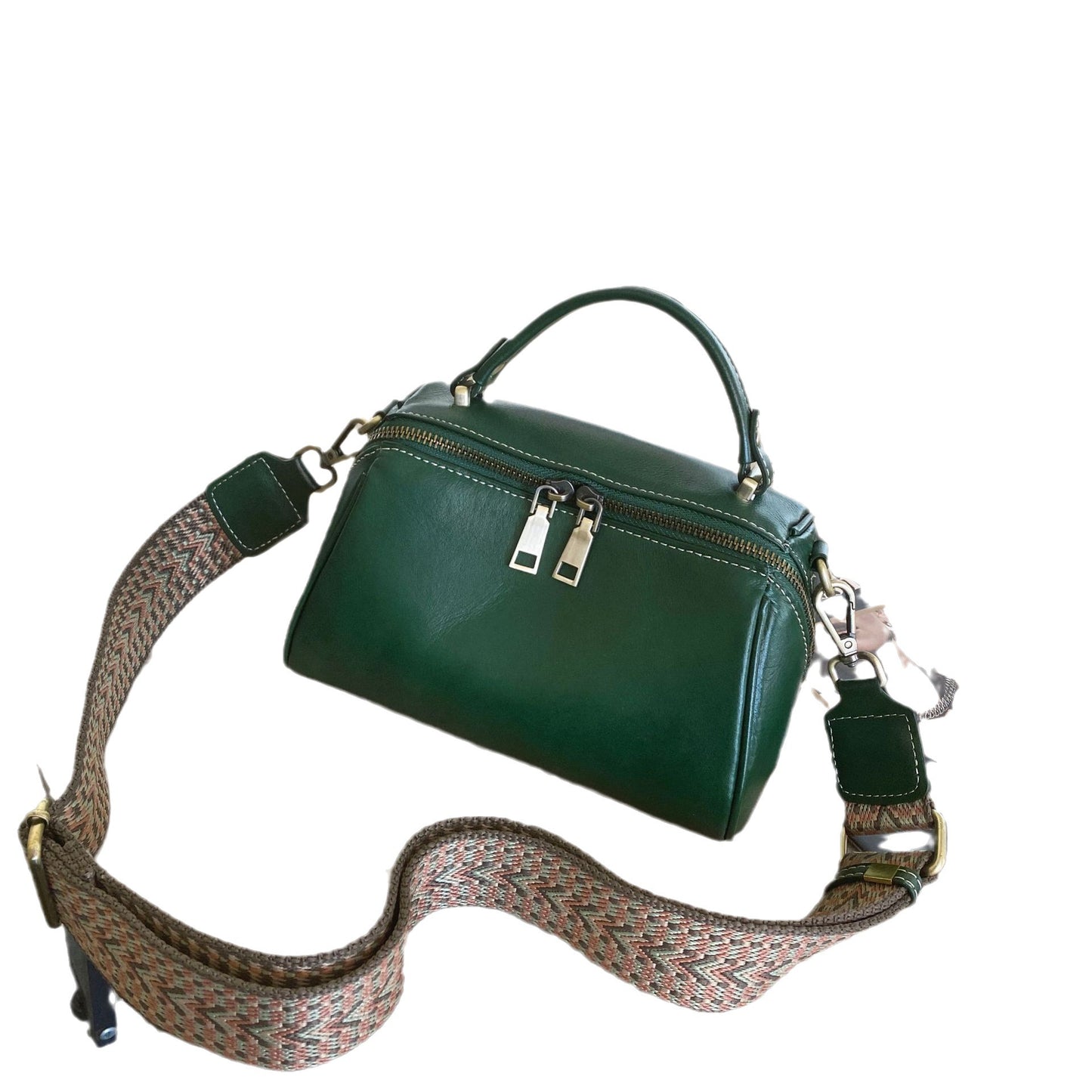 Women's Tanned Leather Cowhide One Lady's Fashion Portable Shoulder Bags