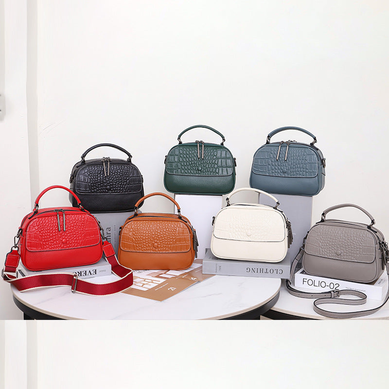 Women's Genuine Leather High Sense Elegant Crocodile Handbags