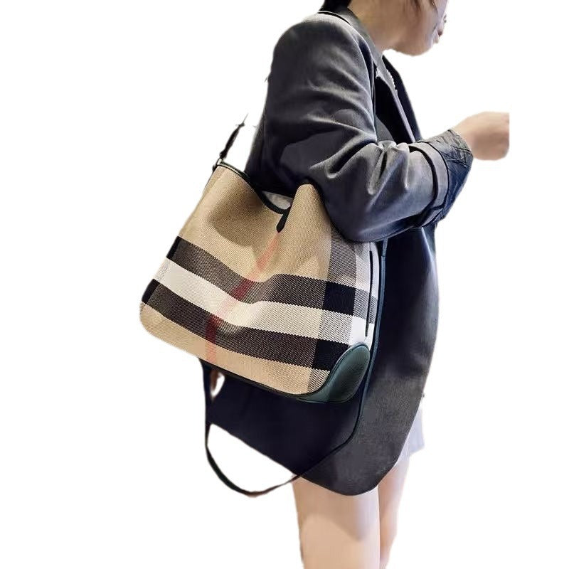 Women's Plaid Genuine Leather Trendy Fashionable Stylish Shoulder Bags