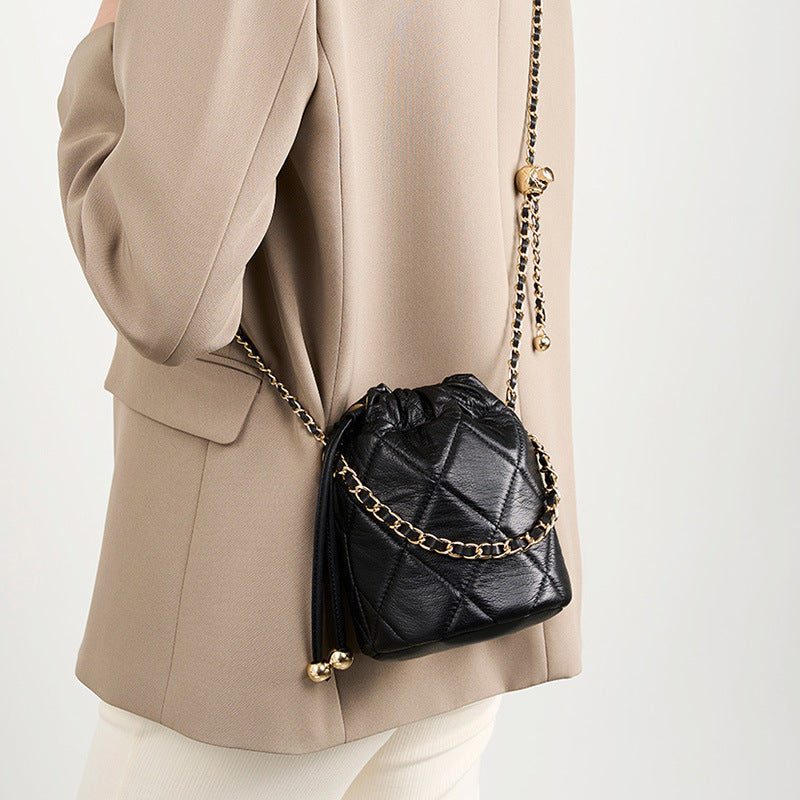 Top Layer Portable Chain Leather Packet Crossbody Bags