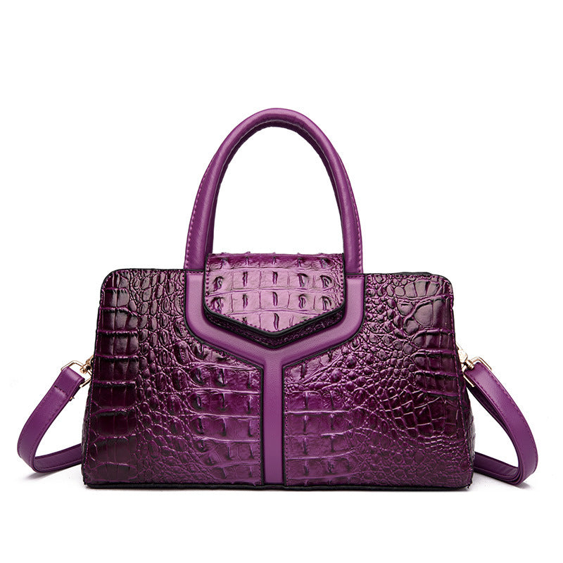 Women's Portable Female Crocodile Pattern Fashion Retro Shoulder Bags