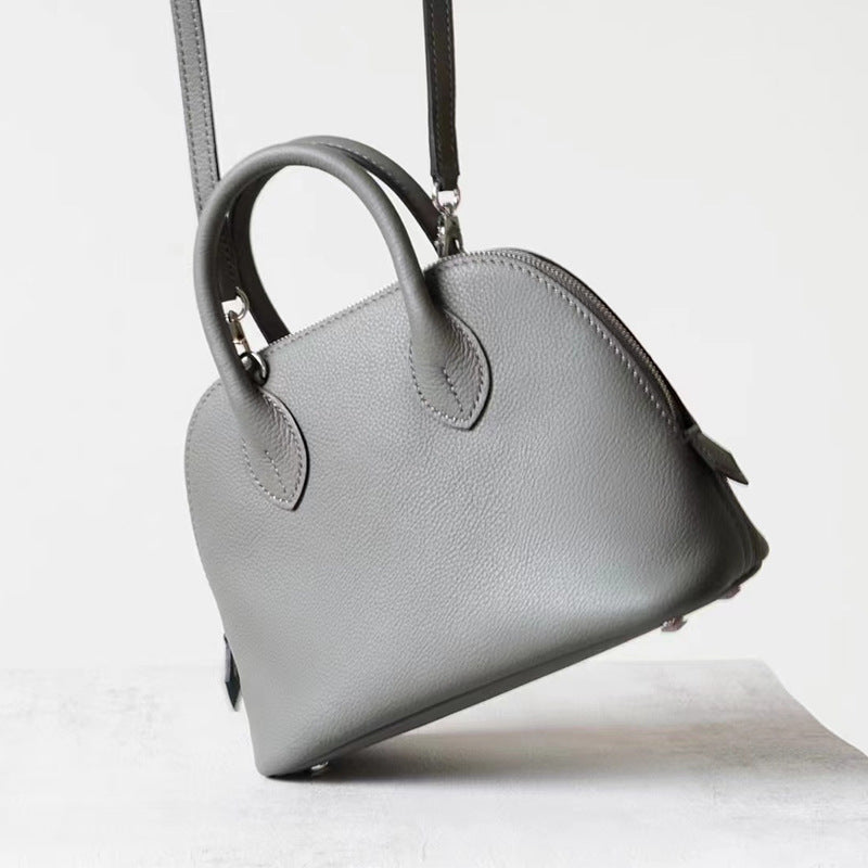 Half Wax Line Cowhide Mini Bowling Little Shell Crossbody Bags