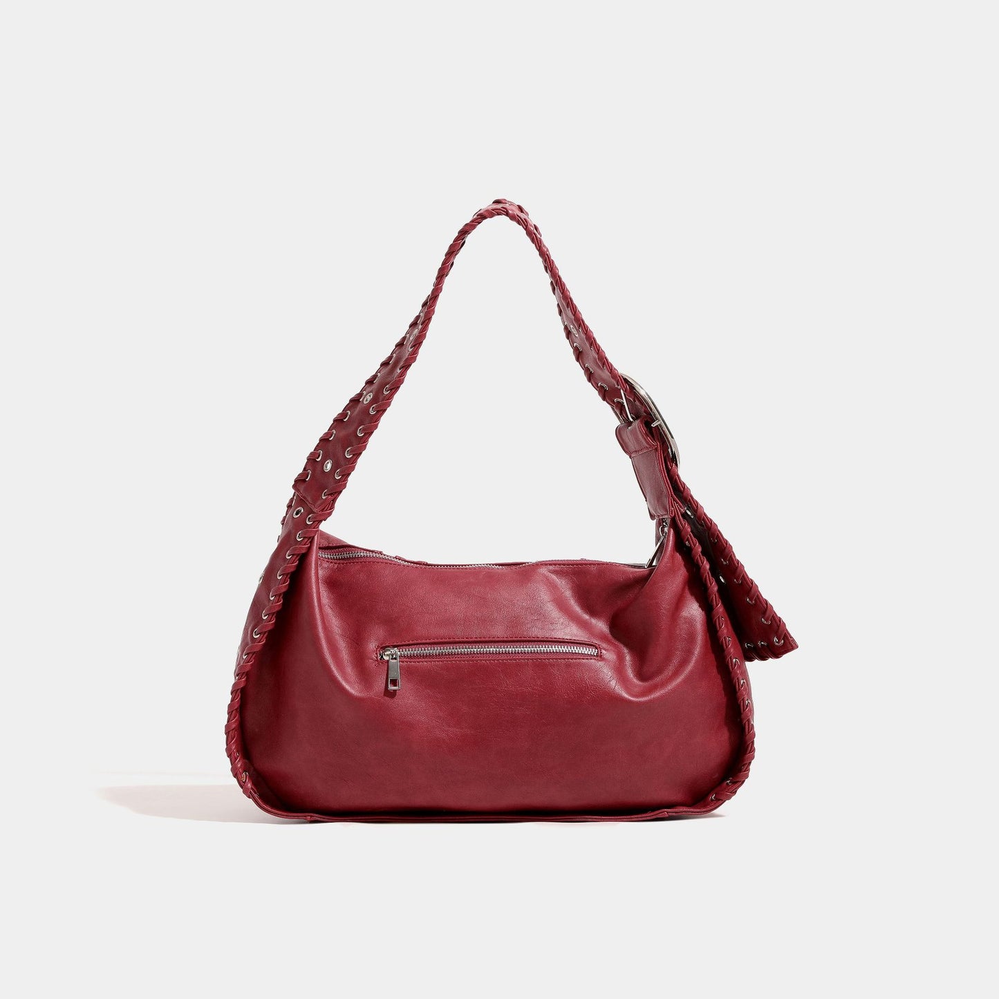 Women's Retro Motorcycle Brushed Woven Underarm Wide Shoulder Bags