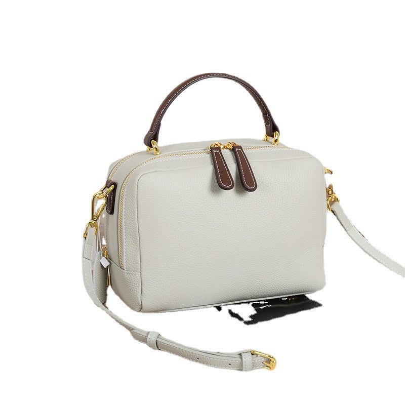 Women's First Layer Leather Pillow Genuine Boston Crossbody Bags
