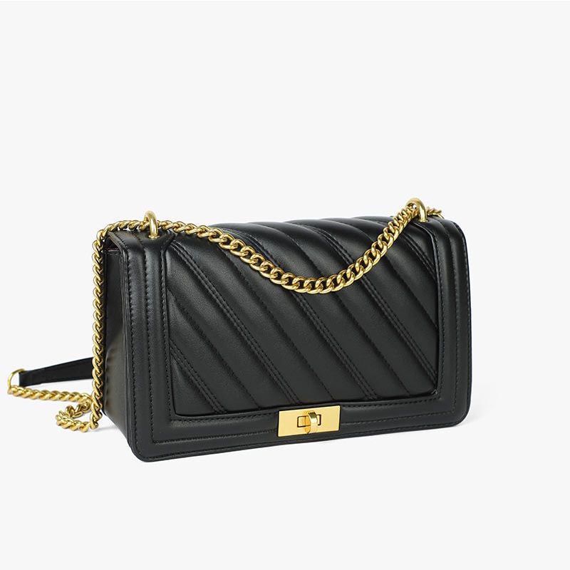 Women's Genuine Leather Chain Large Capacity Soft Shoulder Bags