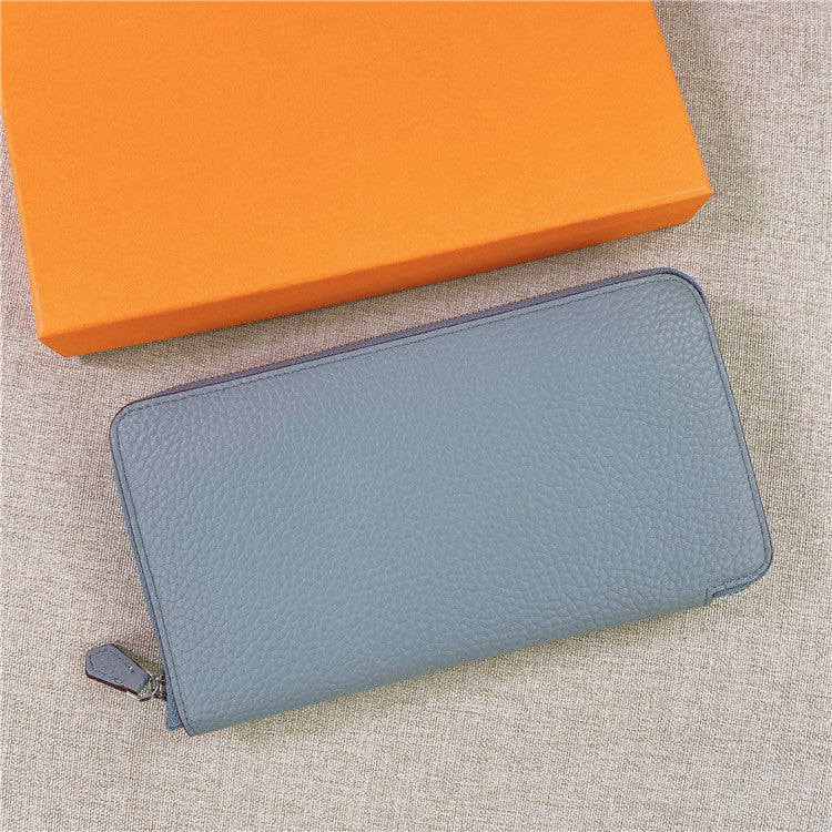 First Layer Cowhide Unisex Long Zipper Ladies Wallets