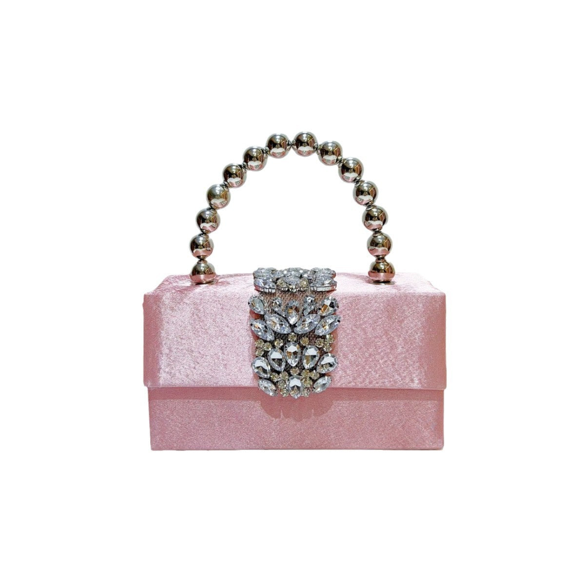 Women's Shiny Rhinestone Banquet Silk Satin Pearl Handbags