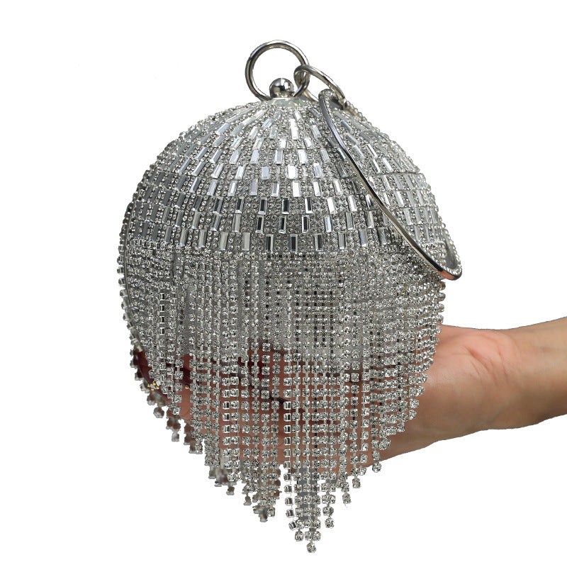 Women's Spherical Diamond Banquet Clutch Formal Dress Evening Bags