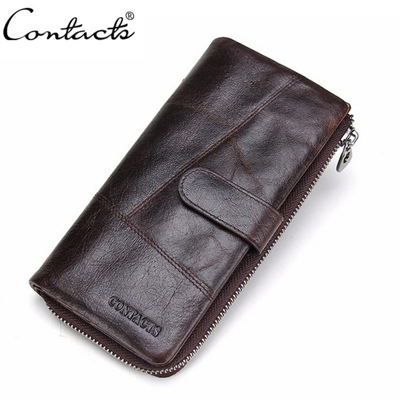 Men's Angel Long Top Layer Cowhide Fashion Men's Wallets