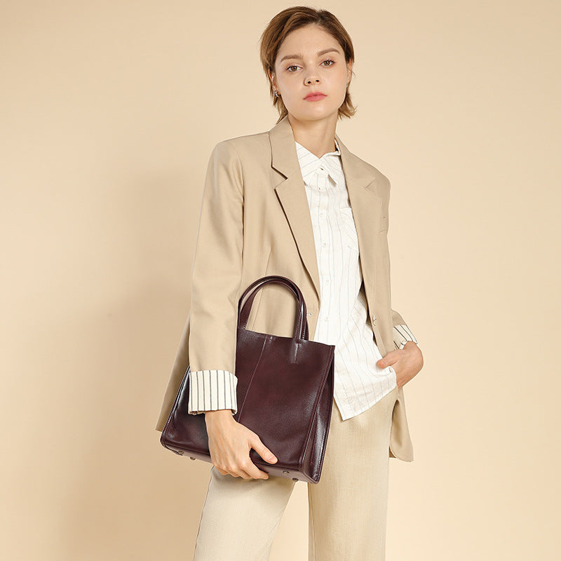 Vintage Top Layer Cowhide One Genuine Handbags