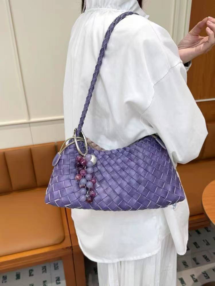 Women's Genuine Leather Hand-woven Underarm High-grade Versatile Shoulder Bags