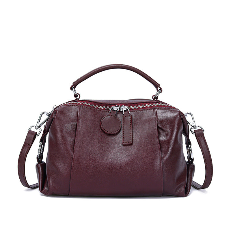 Niche First Layer Cowhide Boston Versatile Shoulder Bags