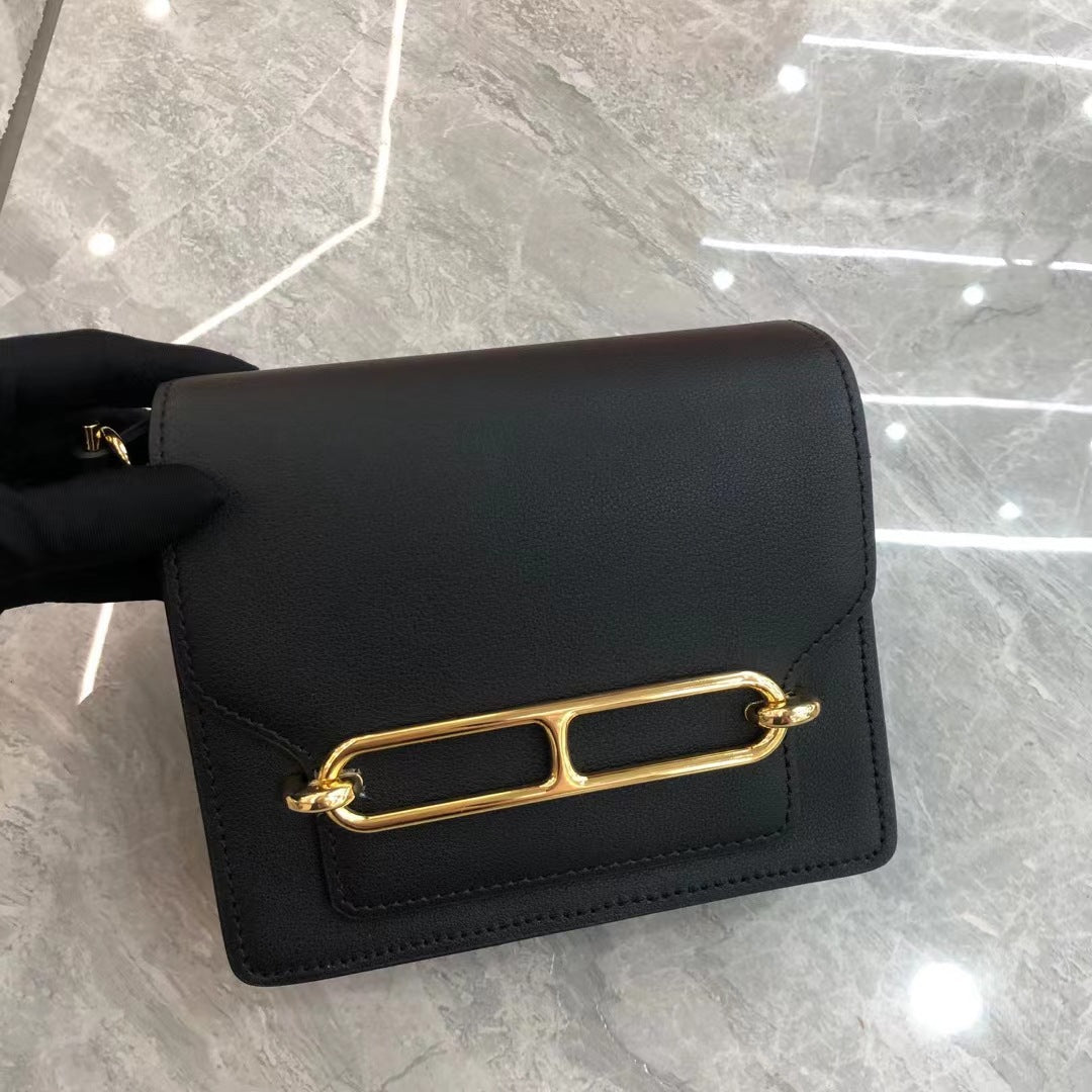 Women's Nose Lychee Pattern Cattlehide Leather Fashion Shoulder Bags