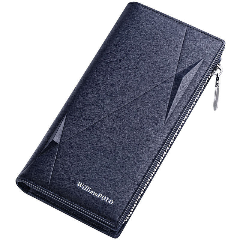 Men's Genuine Leather Clutch Large Capacity Zipper Men's Wallets