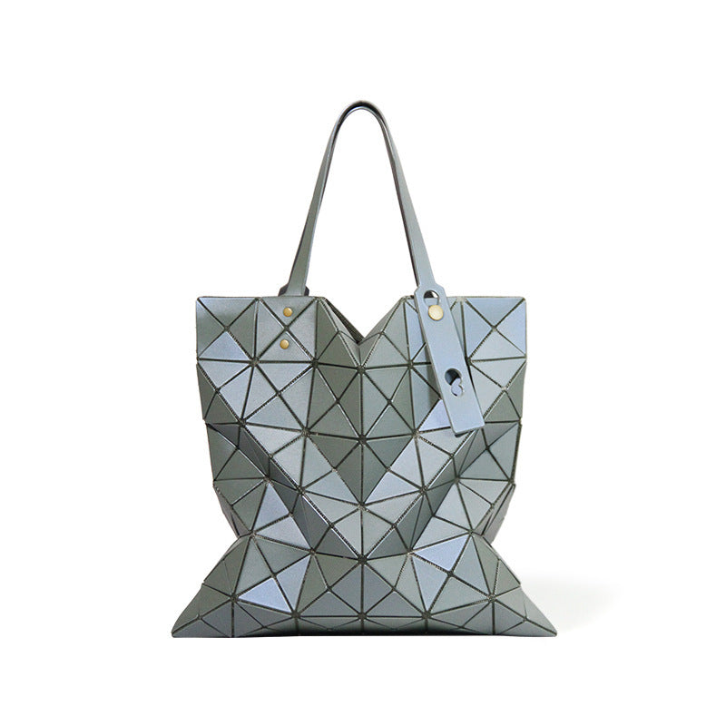 Women's Frosted Geometric Diamond Quilted Large Capacity Handbags